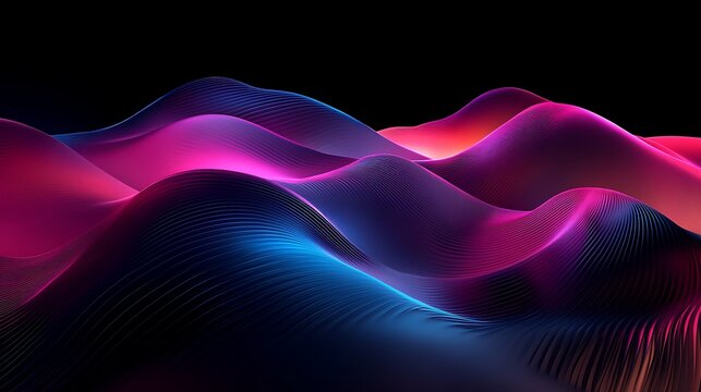 Abstract wavy forms in vibrant colors