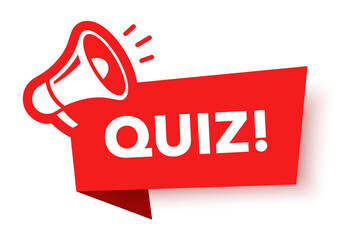 Megaphone with quiz speech bubble. Loudspeaker. Banner for business, marketing and advertising. Vector illustration.