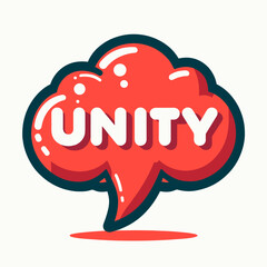 Red cloud with "UNITY" text