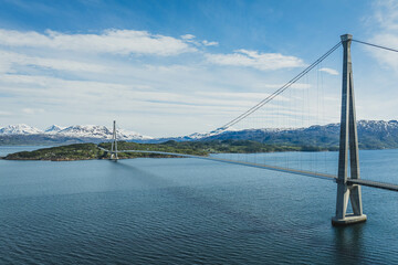 The Hålogaland Bridge is a suspension bridge crossing the Rombaksfjorden in the municipality of Narvik in Nordland county, Norway.