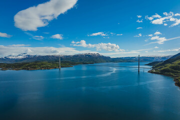 The Hålogaland Bridge is a suspension bridge crossing the Rombaksfjorden in the municipality of Narvik in Nordland county, Norway.