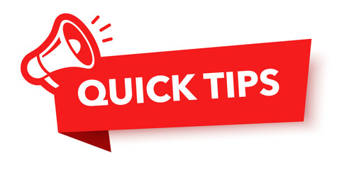 Megaphone with quick tips speech bubble. Loudspeaker. Banner for business, marketing and advertising. Vector illustration.