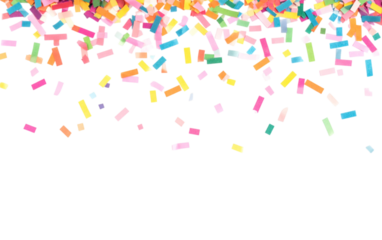 Blue paper confetti gently falling from above against a transparent background; PNG