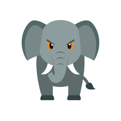 Elephant Angry on white background