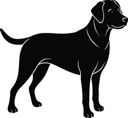 Labrador Silhouette: Elegant silhouette of a Labrador Retriever, showcasing its noble posture and friendly demeanor. A timeless image, ideal for various design projects.