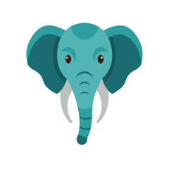 Elephant head on white background