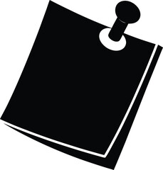 Simple Reminder: A monochromatic note pinned securely to a blank surface, a symbol of information and communication, perfectly embodying the essence of simplicity.