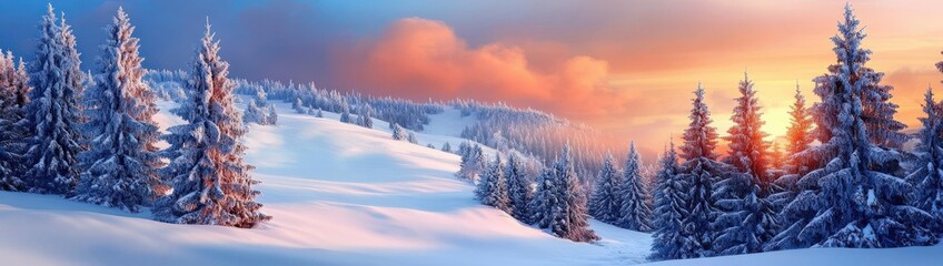 Winter Wonderland Sunrise in the Mountains