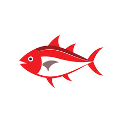 Tuna fish on white background