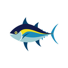 Tuna fish on white background