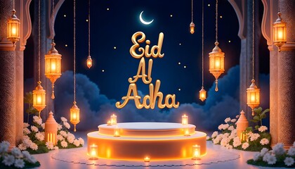 Eid al-Adha Mubarak, Eid al-Adha Celebration, Bakra Eid Festival Symbolizing Faith, Sacrifice, and Festivity.	