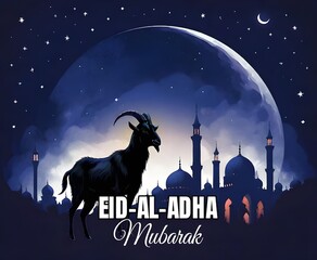 Eid al-Adha Mubarak, Eid al-Adha Celebration, Bakra Eid Festival Symbolizing Faith, Sacrifice, and Festivity.	