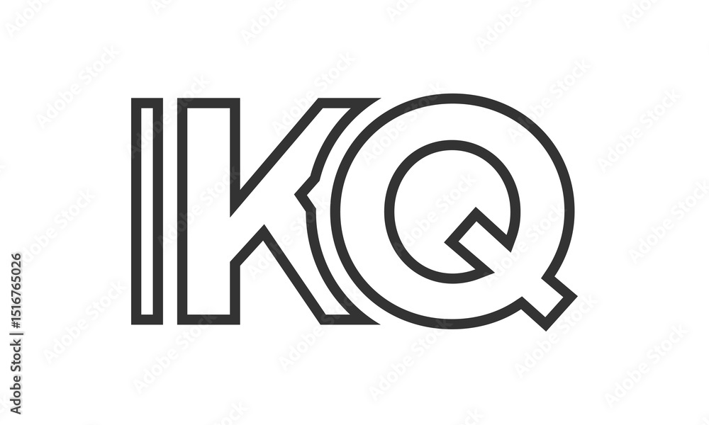 Poster ikq logo design template with strong and modern bold text. initial based vector logotype featuring s