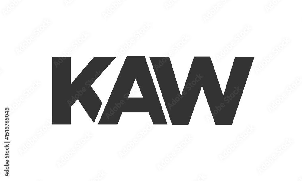 Poster kaw logo design template with strong and modern bold text. initial based vector logotype featuring s