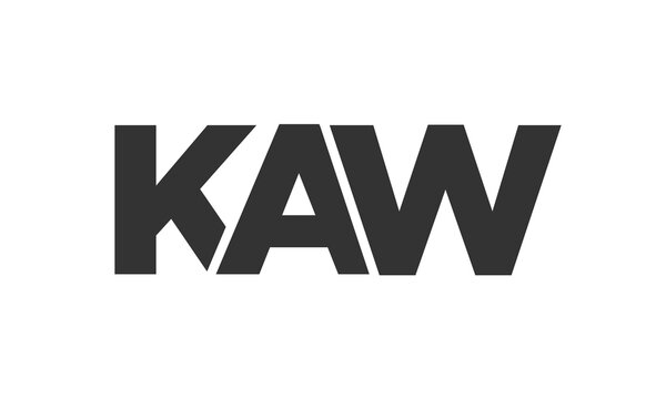 KAW logo design template with strong and modern bold text. Initial based vector logotype featuring simple and minimal typography. Trendy company identity.
