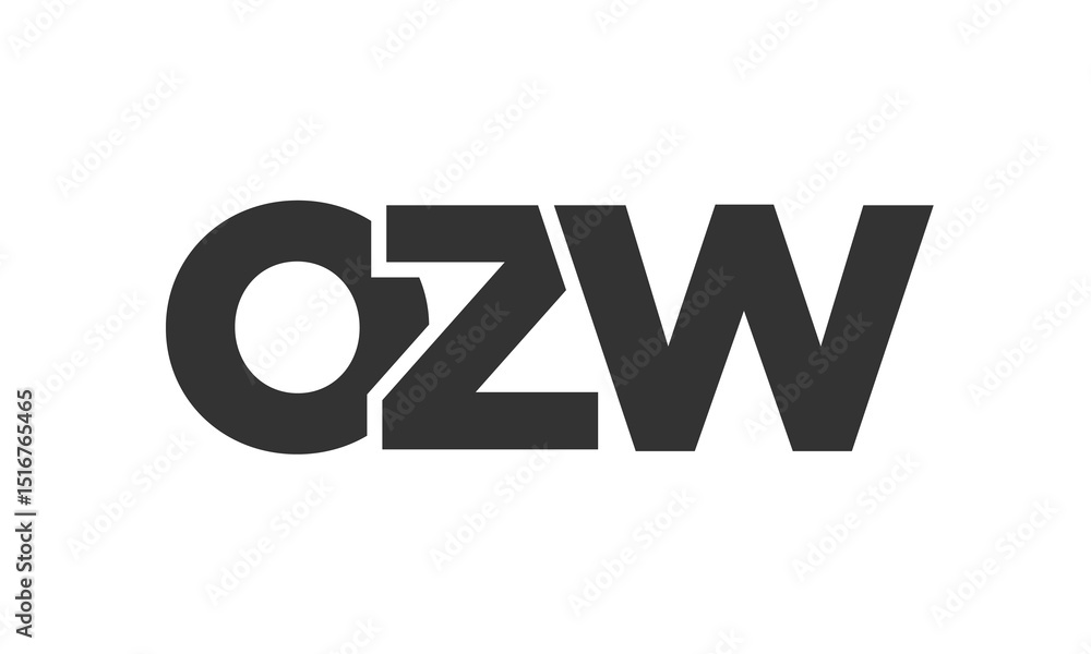 Fototapete ozw logo design template with strong and modern bold text. initial based vector logotype featuring s