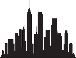 Obraz premium Black city skyline silhouette isolated on white background.