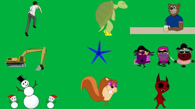 man white shirt black pants is dancing turtle green background cartoon bear holding cup coffee exor ex exora blue star three characters, one wearing hat other sunglasses snowman two.