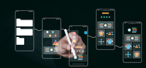 UX UI, Mobile app user interface designs, digital software, mobile app development concept....