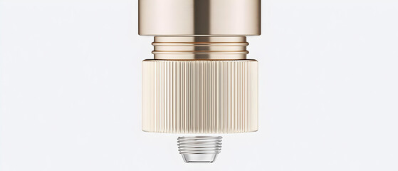 Close Up Of Elegant Light Gold Cosmetic Container Cap