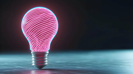 Pink Glowing Digital Lightbulb