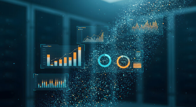 Data analysis dashboards in server room visualization