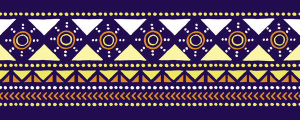 Tribal hand drawn seamless pattern. Ethnic border