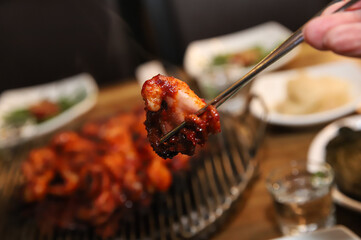 Korean Spicy Food. Spicy Grilled Octopus