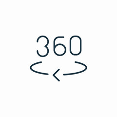 360 degree perigon icon sign vector