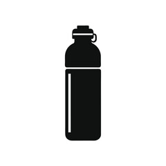 Water bottle silhouette on white background