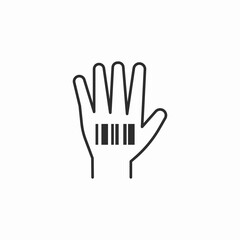 hand palm scanner icon sign vector