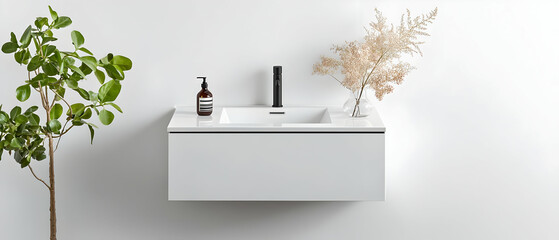 Modern Minimalist White Bathroom Vanity