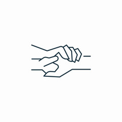 helping hand icon sign vector