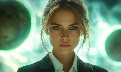 Confident woman in business attire