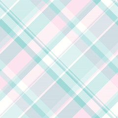 Fototapeta premium Jacket fabric seamless texture, handkerchief plaid pattern tartan. Throw check vector textile background in light and snow colors.