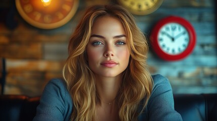 Beautiful woman with a serene expression