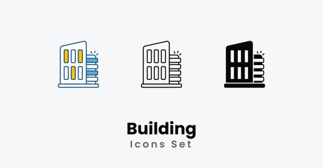 Building Vector icon set vector stock illustration