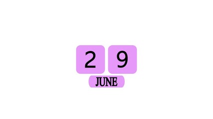 A calendar from 28th June to 29th June on a white background, marking the passing of time and the start of a new day.