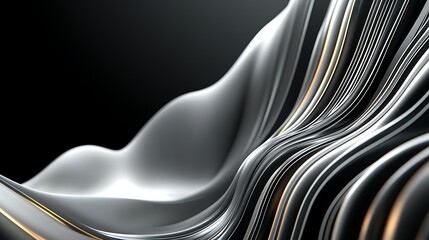 Obraz premium Abstract flowing silver and gold lines
