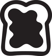Jam on bread slice silhouette vector illustration.