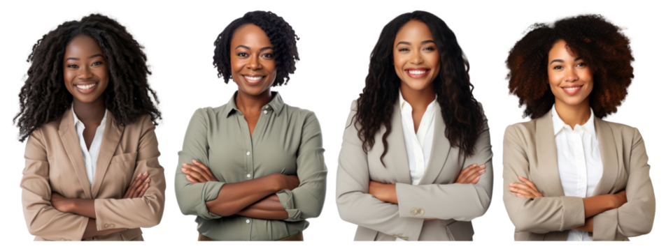 PNG Confident professional women smiling, element set on transparent background