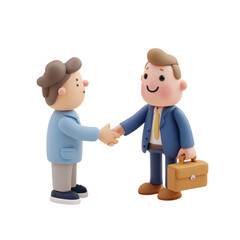 Obraz premium Businessmen shaking hands with deal.