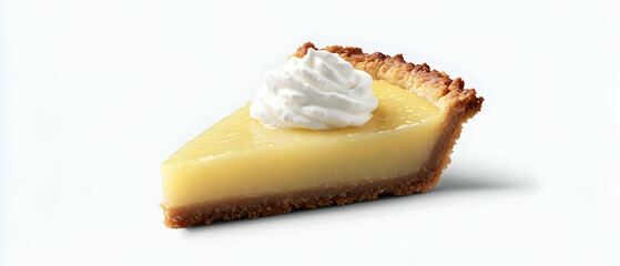 Lemon Pie Slice With Whipped Cream