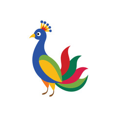 Peacock bird on white background