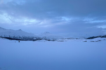 White winter day at Castner Cave in Alaska.