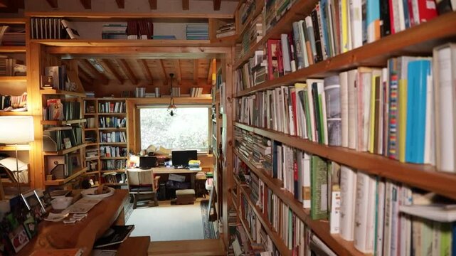 Cozy study room filled with books