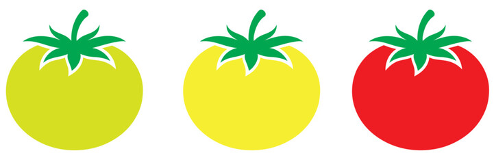 Tomato Vector illustration.Collection tomatoes,Tomato logo on white background. 