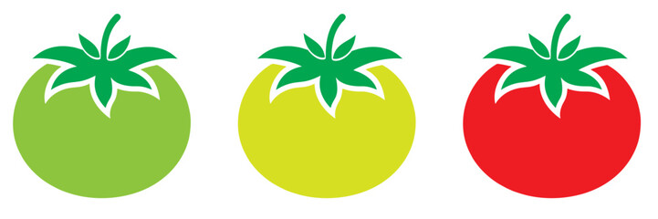 Tomato Vector illustration.Collection tomatoes,Tomato logo on white background. 