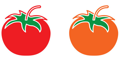 Tomato Vector illustration.Collection tomatoes,Tomato logo on white background. 