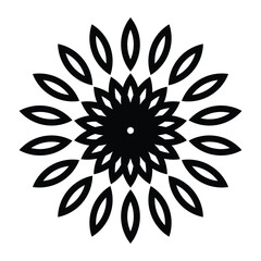 Black and white spiral circle flower pattern  illustration vector design.